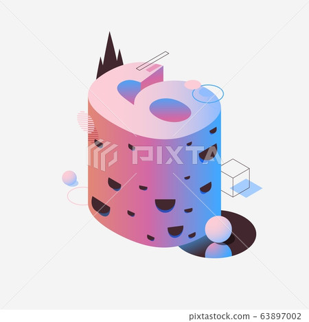 3d pastel realistic volumetric image number six. 3d pastel realistic volumetric image number six. 63897002