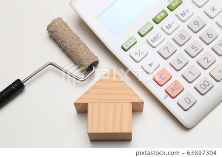 Cost image of exterior wall painting work of a house 63897304