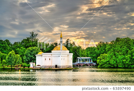 Turkish Bath and Mosque in Catherine Park in Pushkin, Russia 63897490