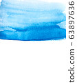 Watercolor blue abstract background. Copy space.  63897636