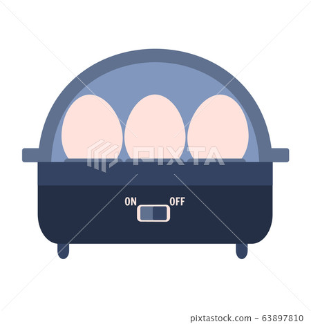 Flat vector electric egg boiler, kitchen appliance Flat vector electric egg boiler, kitchen appliance 63897810