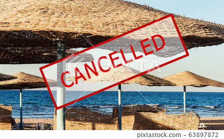 Crisis in the tourism industry due to outbreaks of coronavirus. Stopped traveling, red stamp text Crisis in the tourism industry due to outbreaks of coronavirus. Stopped traveling, red stamp text 63897872