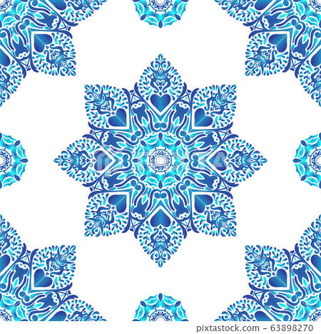 Abstract mandala art vector seamless pattern - Stock Illustration ...