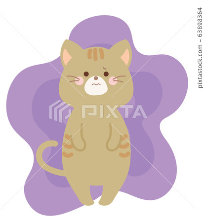 Illustration of a cat worried 63898364