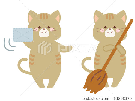 Illustration set of cat cleaning Illustration set of cat cleaning 63898379