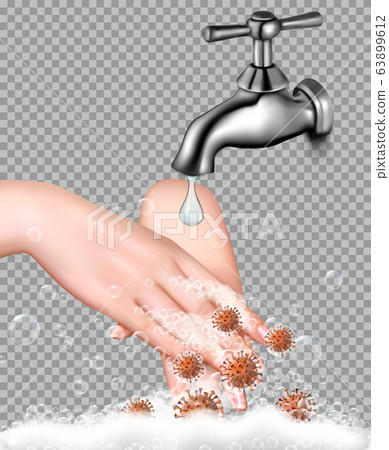Hand washing to protect from coronavirus moleculs Hand washing to protect from coronavirus moleculs 63899612
