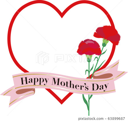 Mothers day carnation heart copy space Mothers day carnation heart copy space 63899687