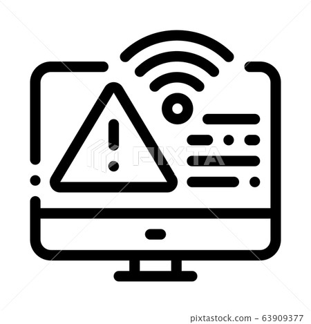 wifi error icon vector outline illustration 63909377