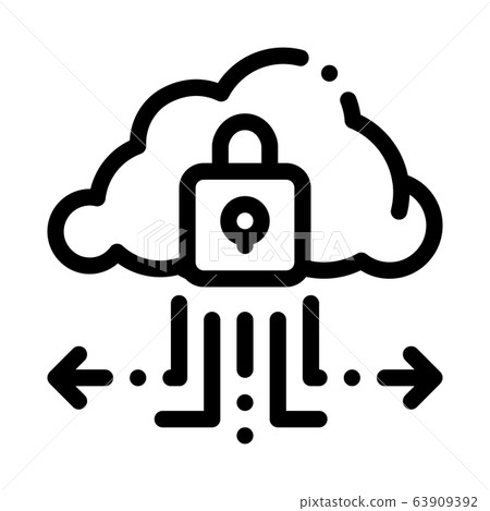 protection cloud icon vector outline illustration 63909392