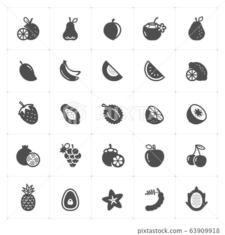 Icon set - Fruit icon vector illustration on white background Icon set - Fruit icon vector illustration on white background 63909918