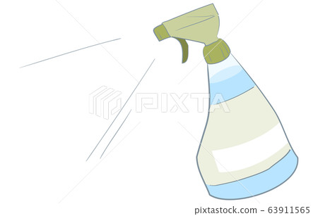 Illustration of spraying alcohol sanitizing spray 63911565