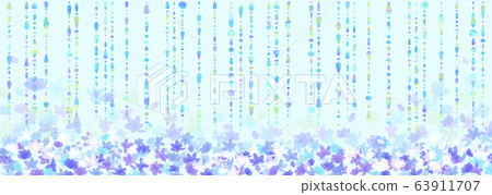 Watercolor style hydrangea and rain background illustration Watercolor style hydrangea and rain background illustration 63911707