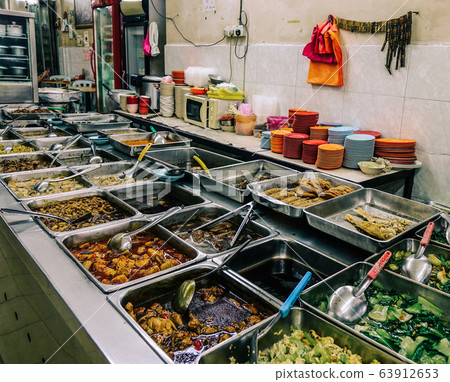 Food trays at cheap restaurant Food trays at cheap restaurant 63912653