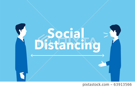 社會距離的插圖圖像 63913566