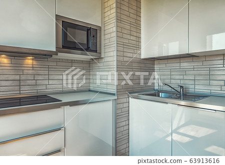 Modern design kitchen cooker microwave and sink Modern design kitchen cooker microwave and sink 63913616
