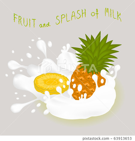 Illustration on theme falling runny pineapple drip Illustration on theme falling runny pineapple drip 63913653