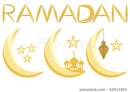 Illustration on theme big set different types moon 63913803