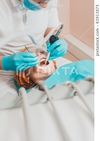 The patient visits the dentist regarding the 63913873