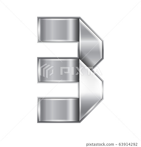 Font folded from a silver metallic ribbon,10eps Font folded from a silver metallic ribbon,10eps 63914292