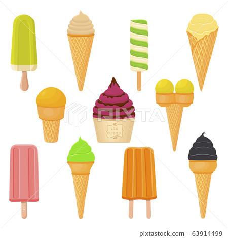 Vector illustration for set natural colored ice 63914499