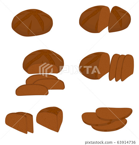 Vector illustration of set of baked bread Vector illustration of set of baked bread 63914736
