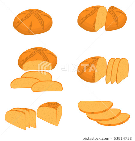 Vector illustration of set of baked bread Vector illustration of set of baked bread 63914738