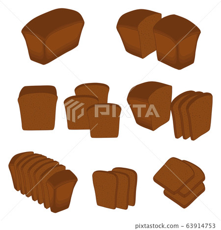 Vector illustration of set of baked bread Vector illustration of set of baked bread 63914753