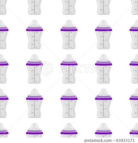 kit baby milk in clear bottle with rubber pacifier 63915171