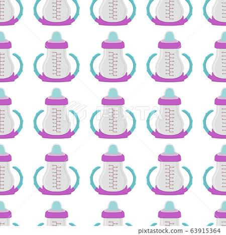 kit baby milk in clear bottle with rubber pacifier 63915364