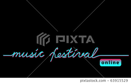 Online music festival concert black web banner, background with tiktok colors. 63915529