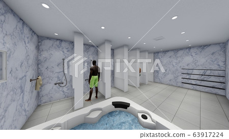 Shower room Men with men illustration 60 63917224