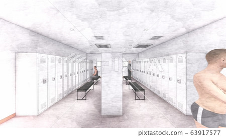 Shower room Men with people Illustration 55 63917577