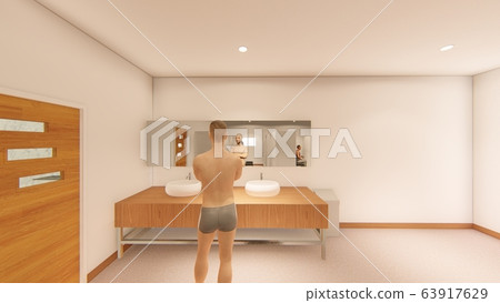 Shower room men with people illustration 11 Shower room men with people illustration 11 63917629