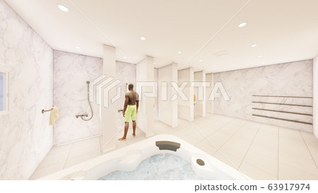 Shower room Men with people Illustration 510 63917974