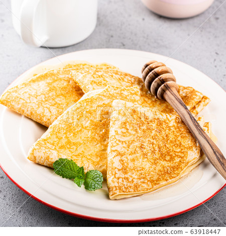 Delicious Tasty Homemade crepes or pancakes 63918447