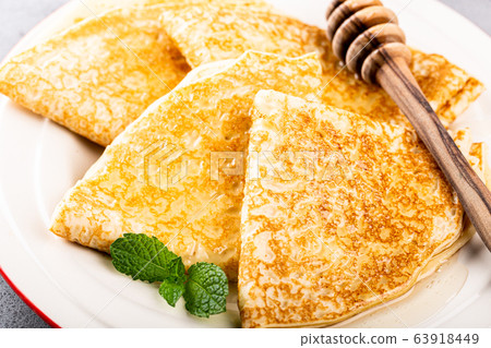 Delicious Tasty Homemade crepes or pancakes 63918449