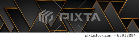 Black and bronze triangles abstract tech banner - Stock Illustration ...
