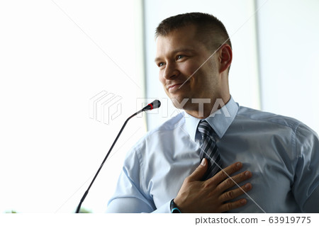 Male prepared speech for auditorium 63919775