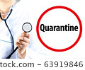 The doctor holds a black stethoscope with his hand. Concept: quarantine fight against coronavirus covid-19 63919846