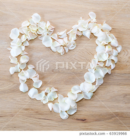 Heart made of white rose petals. Love and romantic Heart made of white rose petals. Love and romantic 63919966