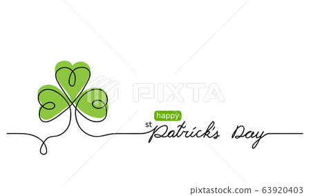 Happy St Patricks day one continuous line vector drawing 63920403