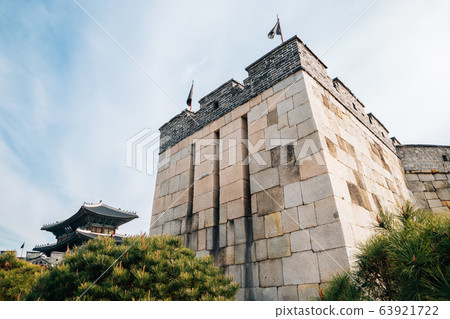 Hwaseong Fortress ancient ruins in Suwon, Korea 63921722