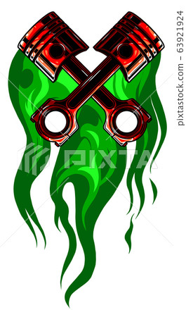 Two crossed Pistons vector illustration design art Two crossed Pistons vector illustration design art 63921924