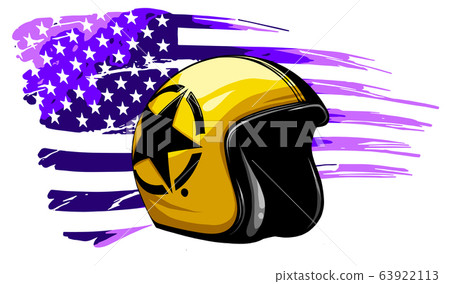 Motorcycle Helmet with American flag . Vector graphic Motorcycle Helmet with American flag . Vector graphic 63922113