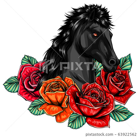 vector lllustration of a horse ride on a white background vector lllustration of a horse ride on a white background 63922562
