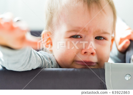 Portrait of one year old baby girl crying and Portrait of one year old baby girl crying and 63922863
