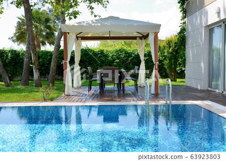 The swimming pool at luxury villa, Antalya, Turkey The swimming pool at luxury villa, Antalya, Turkey 63923803