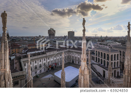 Milan and the city as seen from the Duomo Milan and the city as seen from the Duomo 63924850