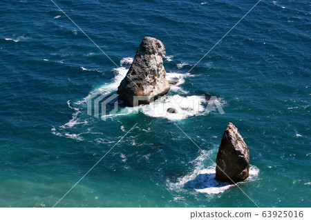 The landscape of the rocky shore of the Black Sea. The landscape of the rocky shore of the Black Sea. 63925016