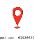 Red geolocation pin 63926629